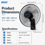 MODI 16-Inch Wall Fan